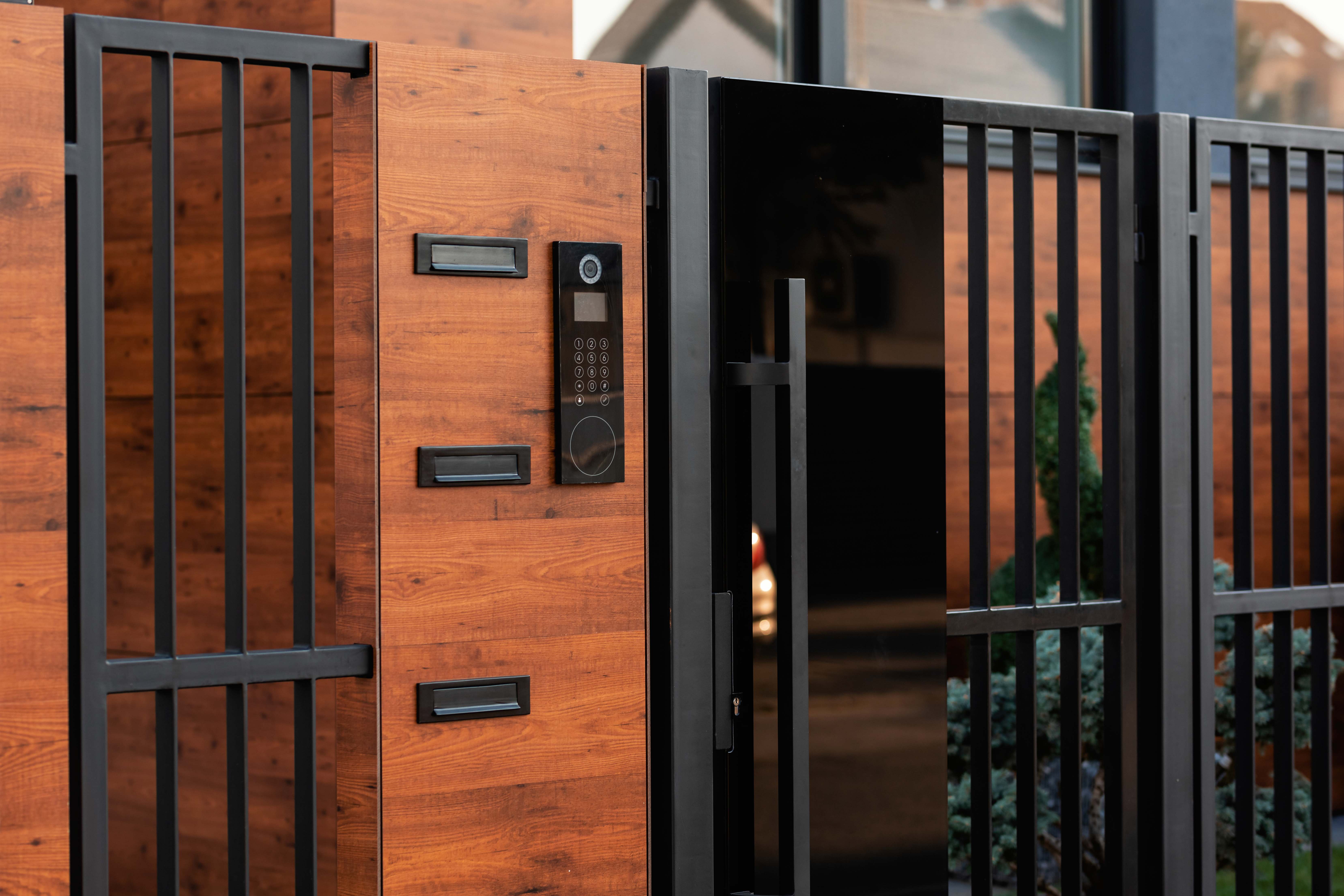 Safety door installation on a building